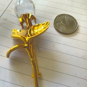 Crystal and gold tone brooch